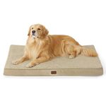 Bedsure Extra Large Dog Bed - Orthopedic Big Dog Beds with Removable Washable Cover for Extra Large Dogs, Egg Crate Foam Pet Bed Mat, Suitable for Dogs Up to 100 lbs, Khaki