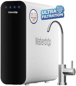 Waterdrop TSU 0.01μm Ultra-Filtration Under Sink Water Filter System, 3-Stage Tankless Undersink Water Filtration with Faucet, Smart Panel, No Waste Water, No Electricity Required