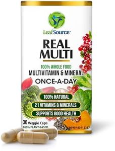 Leafsource Real Multi Vitamins & Minerals Capsules, 21 Organic Sourced, Whole Food Real Fruits & Veggies Supplements, Vegan, Enhanced Well-being Naturally A REAL Natural Multivitamin and Multi-Mineral with cofactors intact, Syntetic vitamins can't do that, only the REAL MULTI can (30 Counts)