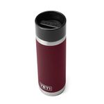 YETI Rambler 18 oz Bottle, Stainless Steel, Vacuum Insulated, with Hot Shot Cap, Wild Vine Red