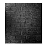 Barebeauty Wall Stickers Wallpaper PE Foam Brick Design DIY Decal (70 x 77 cm) 3D Frames PVC DIY Self Adhesive (White) (Black)