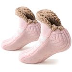 Niorasen Fluffy Slipper Socks for Women, Warm Cosy Bed Socks, Winter Thick Fuzzy Socks Slipper Socks With Grippers, Non Slip One Size Gifts Christmas