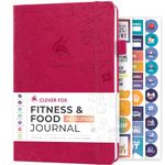 Clever Fox Fitness & Food Journal – Nutrition & Workout Planner for Women & Men – Diet & Gym Exercise Log Book with Calendars, Diet & Training Trackers - Undated, A5, Hardcover (Fuchsia)