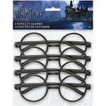 Harry Potter Black Novelty Eyeglasses - Pack of 4 - Perfect for Fans & Party Dress-Up (Package may vary)