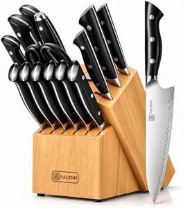 PAUDIN Kitchen Knife Set with Block, 16-Piece Razor Sharp Chef Knife Set