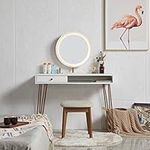 Aviina White Desk with Drawers, Bedroom Small Dressing Table with Hairpin Legs, Vanity Table, Study Table Home Office Computer Desk, Bedroom Makeup Desk, Corner Desks for Small Spaces, 100cm X 50