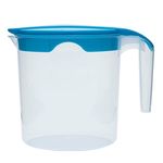 1 Liter Plastic Jug with Lid for Water Fruit Juices Milk Fridge Door Stoarge Jug (Blue, 1)