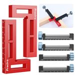 Preciva Corner Clamps for Woodworking, 4"×2" 90° Positioning Squares with 4 C-Clamps, High-Strength Aluminum Alloy for Perfect Right Angle on Cabinets, Frames, Drawers – Max 3.3" Clamping Capacity