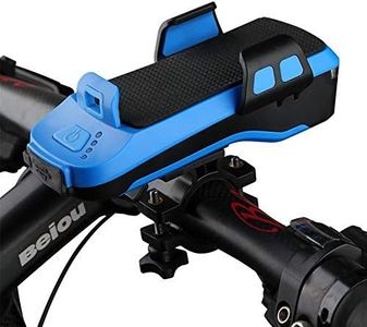 Bicycle Light Waterproof Cycling Light, LED Light Bike Horn and Power Bank Frontlight with 3 Modes, USB Rechargeable and Easy to Install Bike Light (Black)