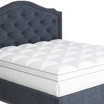 Sleep Mantra Mattress-Topper California King Size - Pure Cotton Top Plush Optimum Thick Mattress Pad, Quilted Pillow Top with Down Alternative Fill (White, California King)