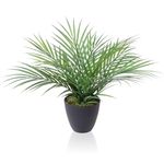 CROSOFMI Artificial Plants Areca Palm 35cm Fake Tropical Tree Faux Plants for Indoors and Outdoors Artificial Foliage and Plastic Pot for Party Office Home House Decorations (1 PACK)