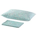 Ikea Flat Sheet and Pillowcase (Cherry Blossom Branch / Green / White, 150 x 260 / 50 x 80 cm)(Cotton)