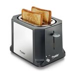 Prestige Slice Pop-up Toaster 750W | Elegant Stainless Steel Finish | Cancel Function & High Lift Lever | Black & Silver