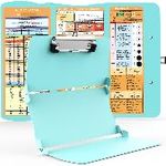 Nursing Clipboard Foldable Nurse Clipboards - Folding Aluminum Clipboard with Cheat Sheets Small Clip Board Fit Pocket Trifold Vertical File Folder Gifts for Clinical Nurses Medical Student - Mint