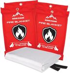 RESCUE GUARD Emergency Fire Blanket - 4 Pack, 40” x 40” Fireproof Fiberglass Blanket for Home Safety, Swift, Safe Protection for Your Home & Kitchen