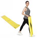 Flamingo Premium Fitness Exercise Band Latex-Free Fitness Resistance Bands for Muscle Strength Training & Yoga | Levels 4.5 kg | Durable & Portable | 1.5m Length, 4" Width Yellow