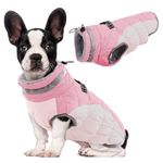 Lelepet Warm Dog Winter Coat Dog Coat Dog Cold Weather Coats Windproof Reflective Turtleneck Dog Fleece Vest with Harness Thick Fleece Dog Jacket Dog Coats for Small Medium Large Dogs, S, Pink