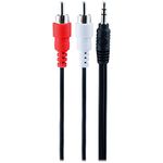 GE Audio Y Adapter Cable, 6 Feet, 3.5mm Male to RCA Male, Works with All Brands, Smart Phones, Stereo, Computer, Black, 33568