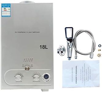 Cozyel Tragbarer Gas Durchlauferhitzer 18L 36KW Propangas Campingdusche für Dusche im Außenbereich Dusche Bad Warmwasser Camping Dusche LPG Warmwasserbereiter Warmwasser Tankless Instant,Silber