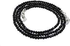 Manbhar Gems - Semi Precious Black Colour Crystal Gemstone Round Beads Spectacle Chain Lanyard Cord Neck Strap String Chain Ethnic Face Mask Holder Lanyard Anti-Lost Mask Leash Stylish Sunglass, Reading Glass 74 cms Unisex