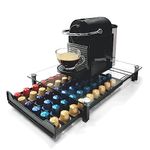 RECAPS Coffee Pod Holder Storage Drawer Only Compatible with Nespresso Small Original Line Coffee Pods Holds 60 Pods(Glass and Iron)