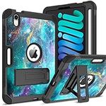 BENTOBEN iPad Mini 6 Case, iPad Mini 6th Generation Case, Glow in The Dark 3 in 1 Shockproof Kickstand with Pencil Holder Protective Kids Girls Women Boys Men Cover for iPad Mini 6 8.3" 2021, Nebula