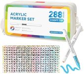 Ddaowanx 288 Colors Acrylic Paint Markers, Soft Brush Tip Marker Pens Set, Acrylic Paint Pens for Fabric, Wood, Stone, Canvas, Glass, Egg, Rock Painting, DIY Crafts and Art Supplies