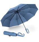 TUMAAOTU carabiner clip umbrella, Compact Folding Travel Small Umbrella, Umbrella Windproof strong Wind Resistant with Automatic Open Close, 10 Ribs, Portable Umbrellas for Men and Women