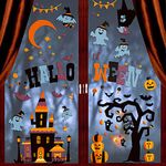 FINGOOO Halloween Window Sticker, 150pc Bats Ghost Window Decal for Halloween Party Decoration