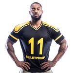 Mens Oversized T-Shirt American Football Style Top Jersey 100% Polyester Team Shirt (Black and Yellow, Medium)