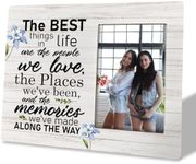 HiLus Wooden Picture Frame Gift, Picture Frame Decor Sign, Farmhouse Home Decor, Gifts for Bestie, The Best Things in Life are the People We Love, The Places We're Been and the Memories