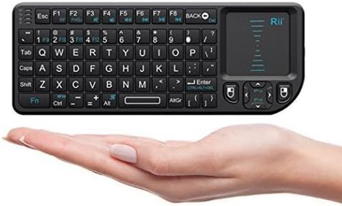 Riitek Rii Mini X1 Mini Wireless 2.4GHz Keyboard with Mouse Touch Pad Remote Control, QWERTY Full-Featured Keyboard with Multimedia Shortcuts, Auto Sleep and Wake-up Feature Black