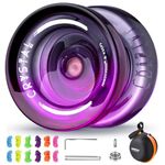 MAGICYOYO Crystal Yoyo K2, Responsive Yoyo for Kids & Beginners, Trick Yo-Yo for Finger Spin, Dual Purpose Yo Yo with Unresponsive Mode, Plastic Yoyos with 12 Strings, Bearing Kit, Case