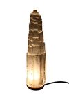 Moroccan Selenite Crystal Lamp, Large Size, Between 10-13 Inches Tall, Includes Cord and Clear/Yellow Light Bulb, UL/CUL/ETL Approved