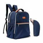 motherly 21 Ltrs Babies Diaper Bags For Mothers Stylish Laptop Backpacks For Moms For Travel With 1 Bottle Bag + 1 Diaper Changing Mat + 1 Set Of Stroller Hook, 6 Month Warranty, (Navy Blue