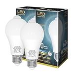 LUTW Motion Sensor Light Bulb, E27 Screw Bulb Equivalent 60W Incandescent, Cool White 6000K 9W 900LM, Auto On/Off Indoor Outdoor Security Light Bulb for Garage, Stairs, Hallway Basement, 2 Pack