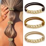 Bracelet Hair Ties, Ponytail Holders Cute Strong Elastic Band with Gold Jewelry for Red Blonde Brwon Hairs