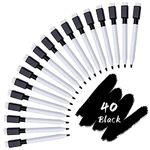 CIOUYAOS 40PCS Whiteboard Pens with Magnetic Eraser Cap, Black Fine Tip Dry Erase Markers Pens for Teacher Student School Classroom Supplies