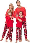 Ekouaer Family Matching Pajamas Christmas Sleepwear Long Sleeve Sleep Shirt with Plaid Pants Soft Loungewear Pjs Set Christmas Snowman,6T-7T