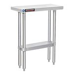 DuraSteel Stainless Steel Commercial Food Prep Work Table 30" x 12" x 34" Height w/Die Cast Corner Brackets - NSF Certified - Fits for use in Restaurant, Business, Warehouse, Home, Kitchen, Garage