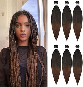 DT CHERYL Capelli Intrecciati Pre allungati Extension 6 Packs 66 cm Capelli Per Treccine Africane Yaki Hair Braid Capelli Sintetici Uncinetto T1B-30