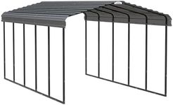 Arrow Shed 12' x 24' x 9' Galvanized Steel Multi-Purpose Shade and Shelter Carport, Charcoal Finish