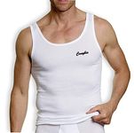 Conybio FIR Men's Singlet Vest (White) - Embedded with Bio-Ceramic Material which Emits Far Infrared Rays (FIR), Enhances Blood Circulation & Helps Faster Healing & Recovery (Universal Size)