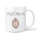 Vagitarian Mug - Funny LBGT Mugs Lesbian Present Girlfriend Gay Presents Hilarious Gifts Anniversary Valentine's Birthday