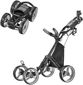 CaddyTek 4 Wheel Golf Push Cart - Compact, Lightweight, Close Folding Push Pull Caddy Cart Trolley - Explorer V8, Dark Grey, One Size, Model: Explorer Vsersion 8 - Dark Grey