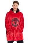 Manchester United F.C. Oversized Hoodie Blanket For Men, Man U Football Gifts (Red)