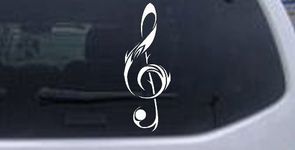 Rad Dezigns Music Note Car Window Wall Laptop Decal Sticker - White 3in X 8.1in