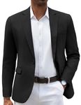 COOFANDY Mens Casual Blazer Slim Fit Sport Coats One Button Stylish Business Suit Jacket, Black, XL