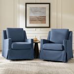 HULALA HOME Swivel Rocker Chairs with Washable Slipcover, Slate-Blue
