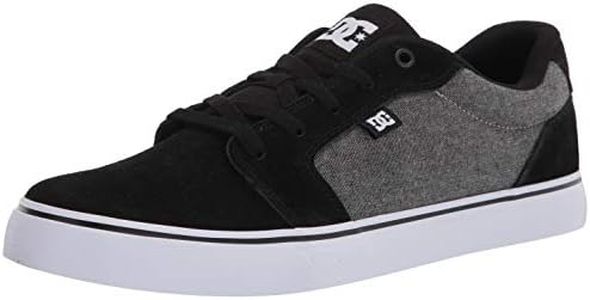 DC Men's Anvil Casual Skate Shoe, Black/Black/Dark Grey, 7